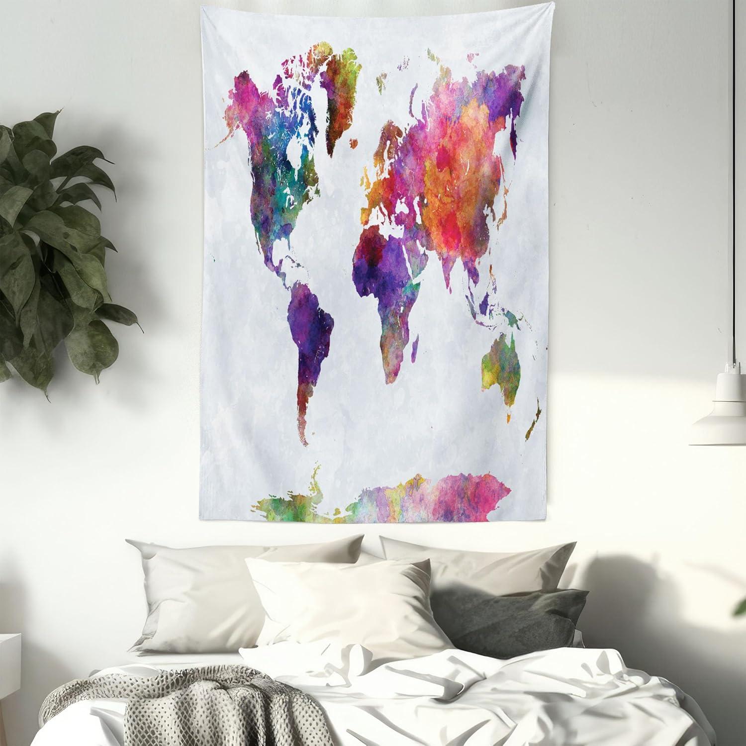 imageAmbesonne Hippie Tapestry Modern Scandi Crescent with Boho Floral and Leaves Greenery Black Cat Fabric Wall Hanging Decor for Bedroom Living Room Dorm 30quot X 45quot Grey Yellow Charcoal GreyPurple Grey