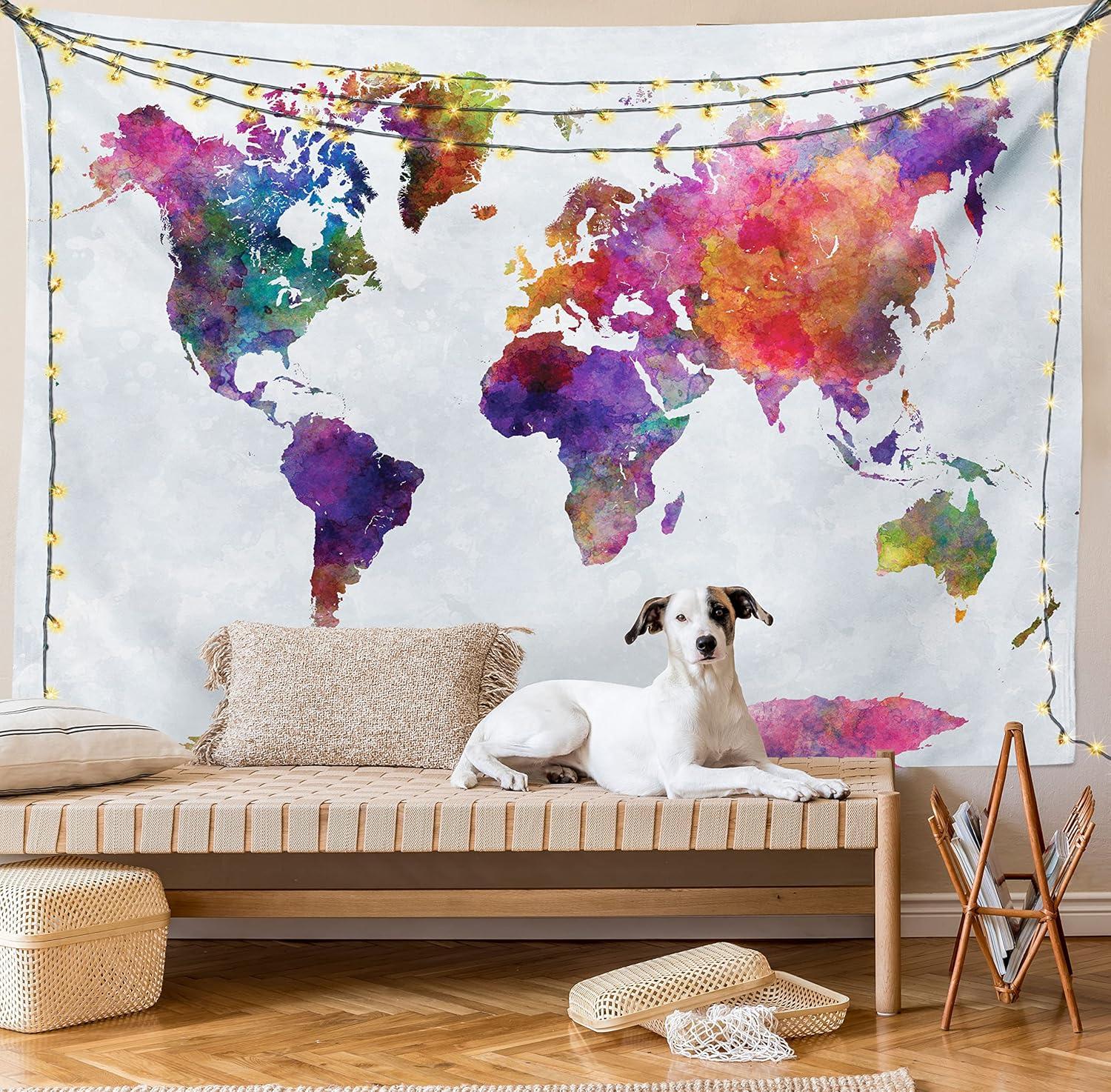 imageAmbesonne Hippie Tapestry Modern Scandi Crescent with Boho Floral and Leaves Greenery Black Cat Fabric Wall Hanging Decor for Bedroom Living Room Dorm 30quot X 45quot Grey Yellow Charcoal GreyPurple Grey