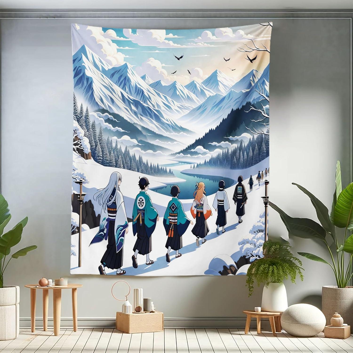 imageAmbesonne Hippie Tapestry Modern Scandi Crescent with Boho Floral and Leaves Greenery Black Cat Fabric Wall Hanging Decor for Bedroom Living Room Dorm 30quot X 45quot Grey Yellow Charcoal GreyBlue Teal White