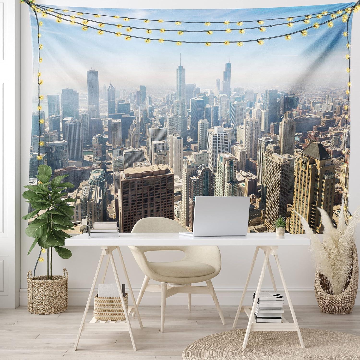 imageAmbesonne Hippie Tapestry Modern Scandi Crescent with Boho Floral and Leaves Greenery Black Cat Fabric Wall Hanging Decor for Bedroom Living Room Dorm 30quot X 45quot Grey Yellow Charcoal GreyBlue Grey