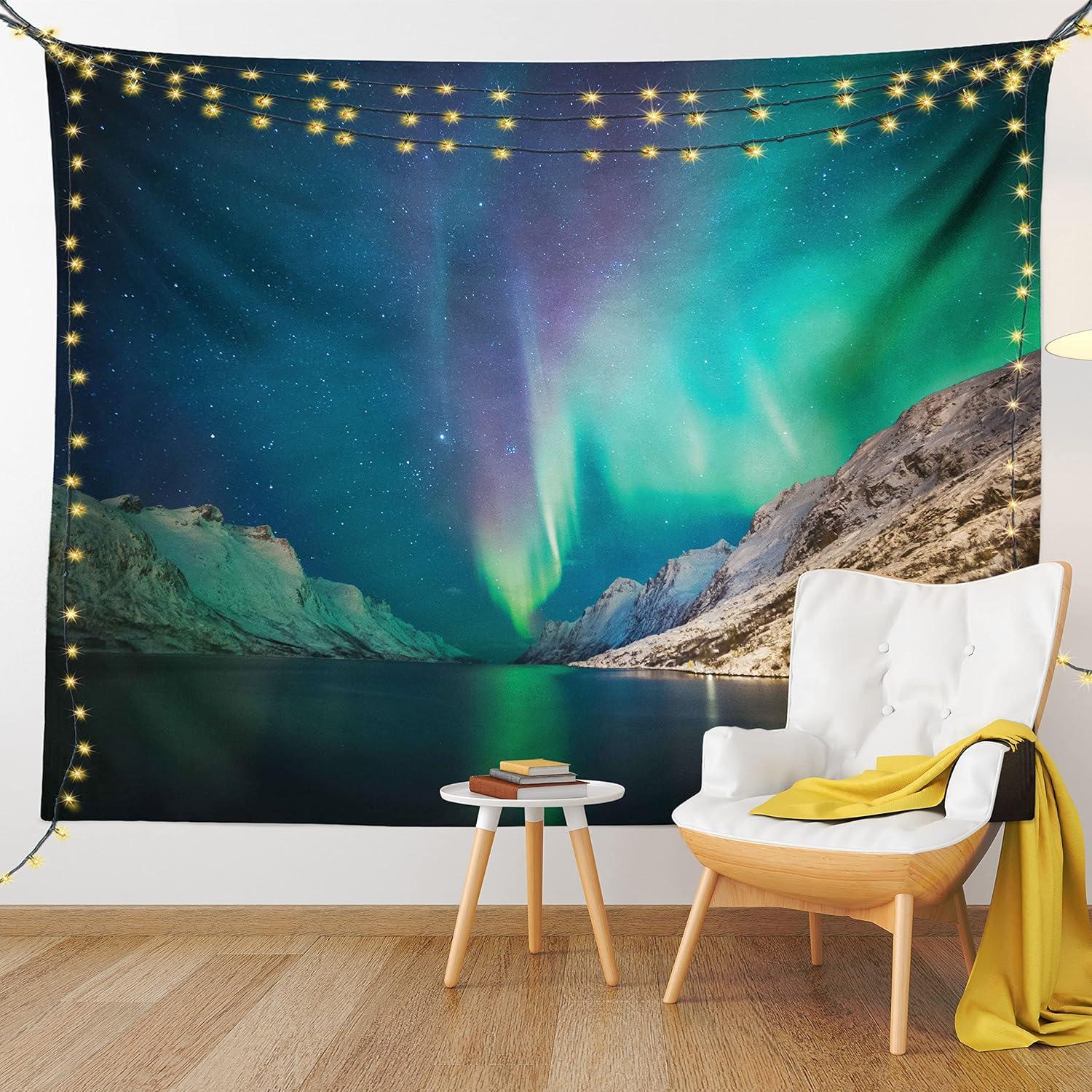 imageAmbesonne Hippie Tapestry Modern Scandi Crescent with Boho Floral and Leaves Greenery Black Cat Fabric Wall Hanging Decor for Bedroom Living Room Dorm 30quot X 45quot Grey Yellow Charcoal GreyJade Green