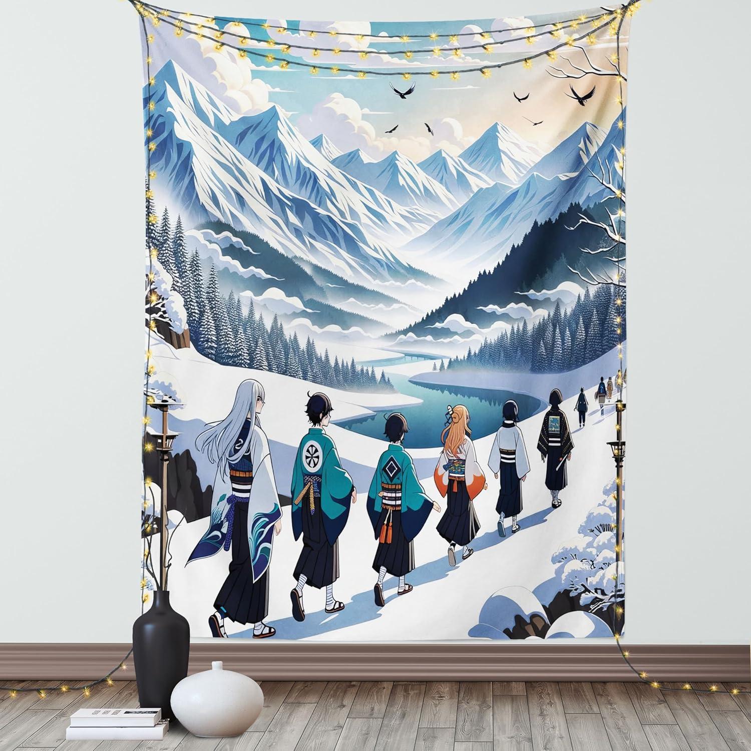 imageAmbesonne Hippie Tapestry Modern Scandi Crescent with Boho Floral and Leaves Greenery Black Cat Fabric Wall Hanging Decor for Bedroom Living Room Dorm 30quot X 45quot Grey Yellow Charcoal GreyBlue Teal White