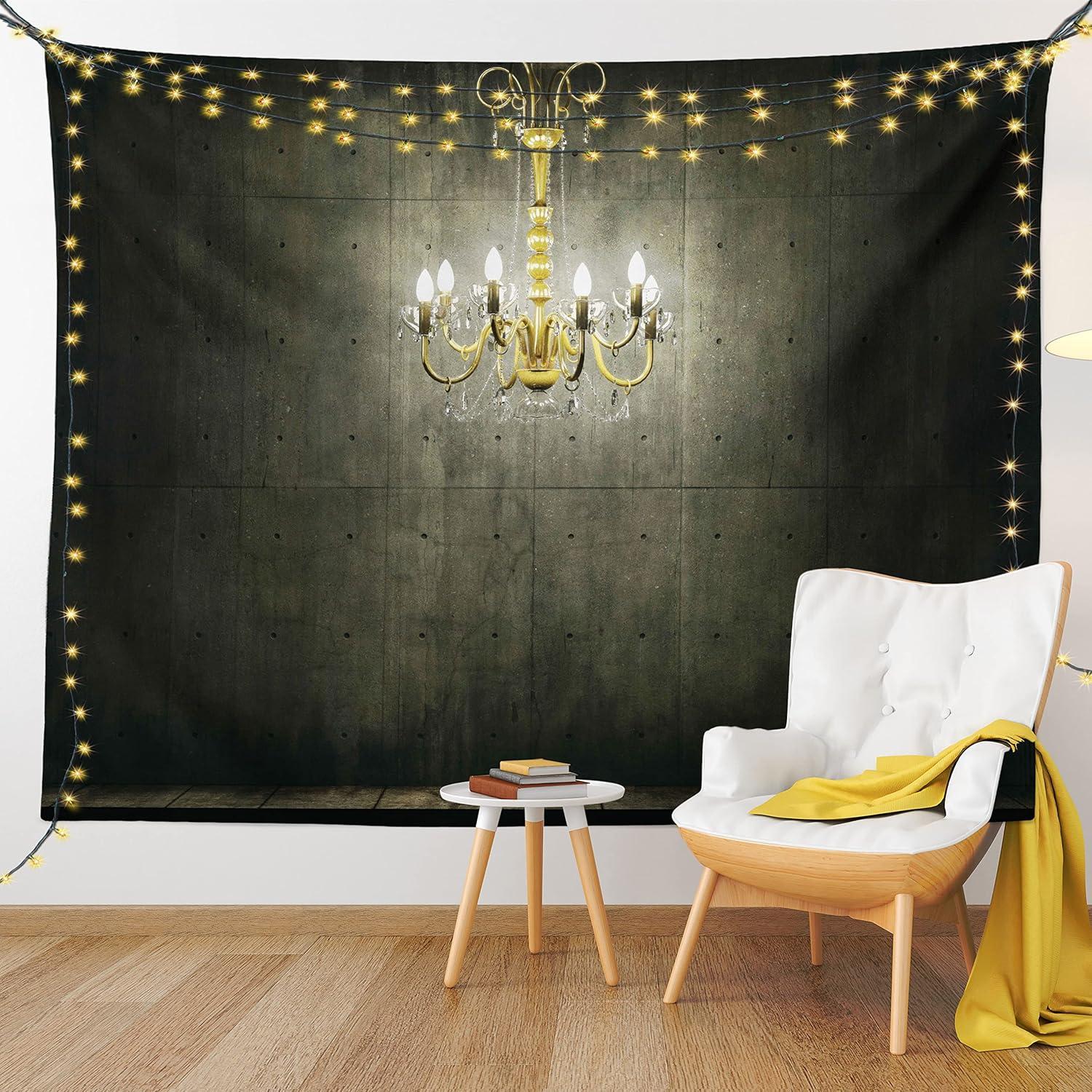 imageAmbesonne Hippie Tapestry Modern Scandi Crescent with Boho Floral and Leaves Greenery Black Cat Fabric Wall Hanging Decor for Bedroom Living Room Dorm 30quot X 45quot Grey Yellow Charcoal GreyGrey and Yellow