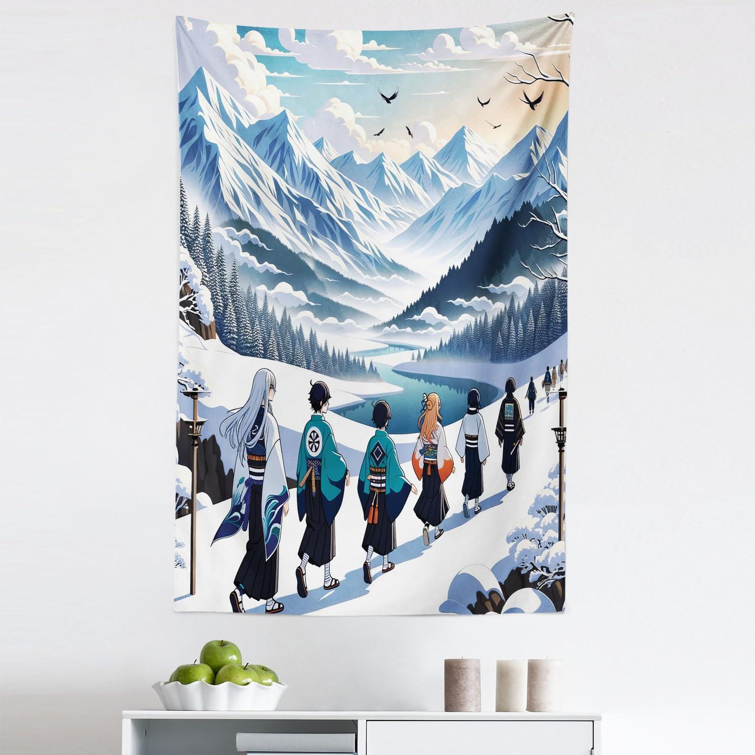 imageAmbesonne Hippie Tapestry Modern Scandi Crescent with Boho Floral and Leaves Greenery Black Cat Fabric Wall Hanging Decor for Bedroom Living Room Dorm 30quot X 45quot Grey Yellow Charcoal GreyBlue Teal White