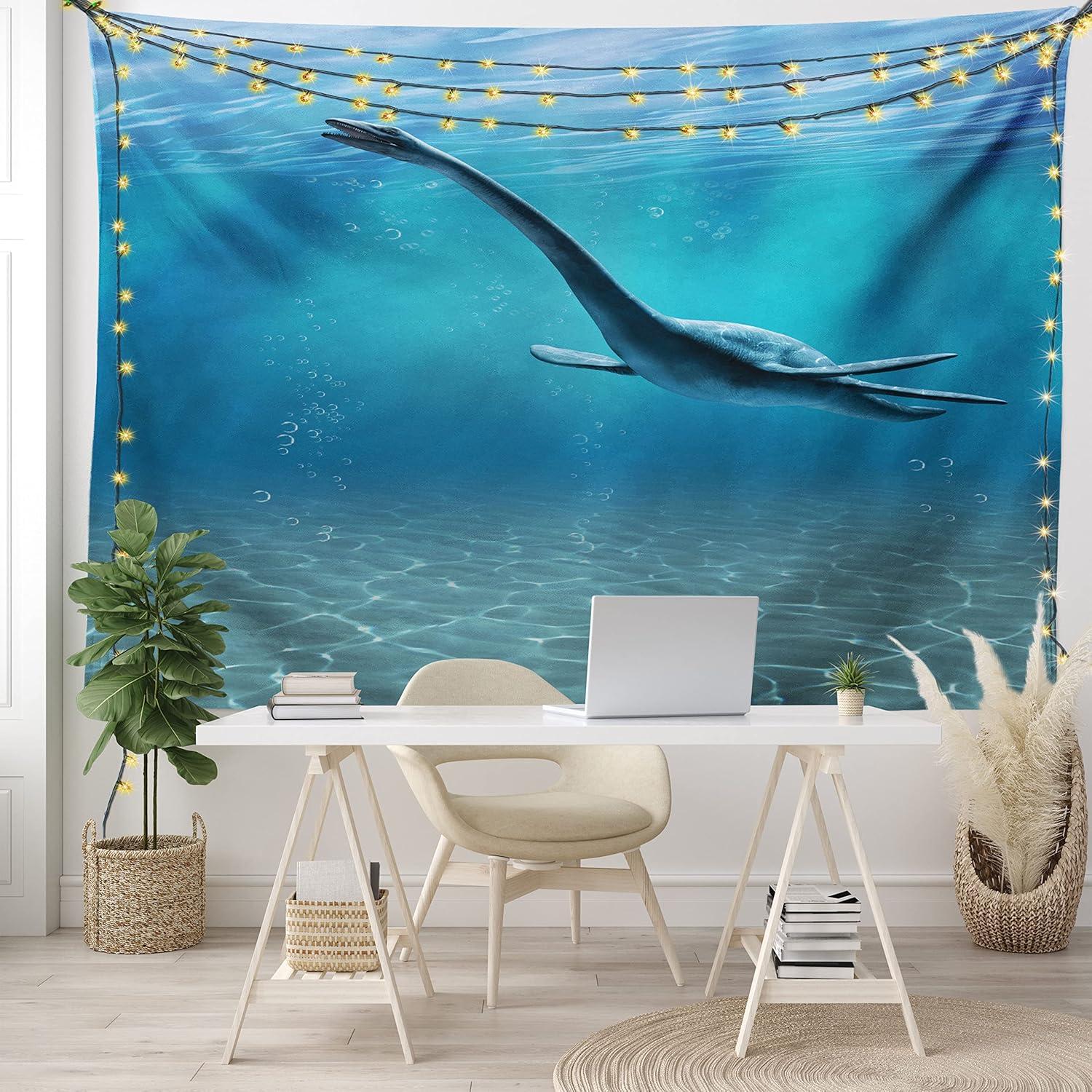 imageAmbesonne Hippie Tapestry Modern Scandi Crescent with Boho Floral and Leaves Greenery Black Cat Fabric Wall Hanging Decor for Bedroom Living Room Dorm 30quot X 45quot Grey Yellow Charcoal GreyBlue