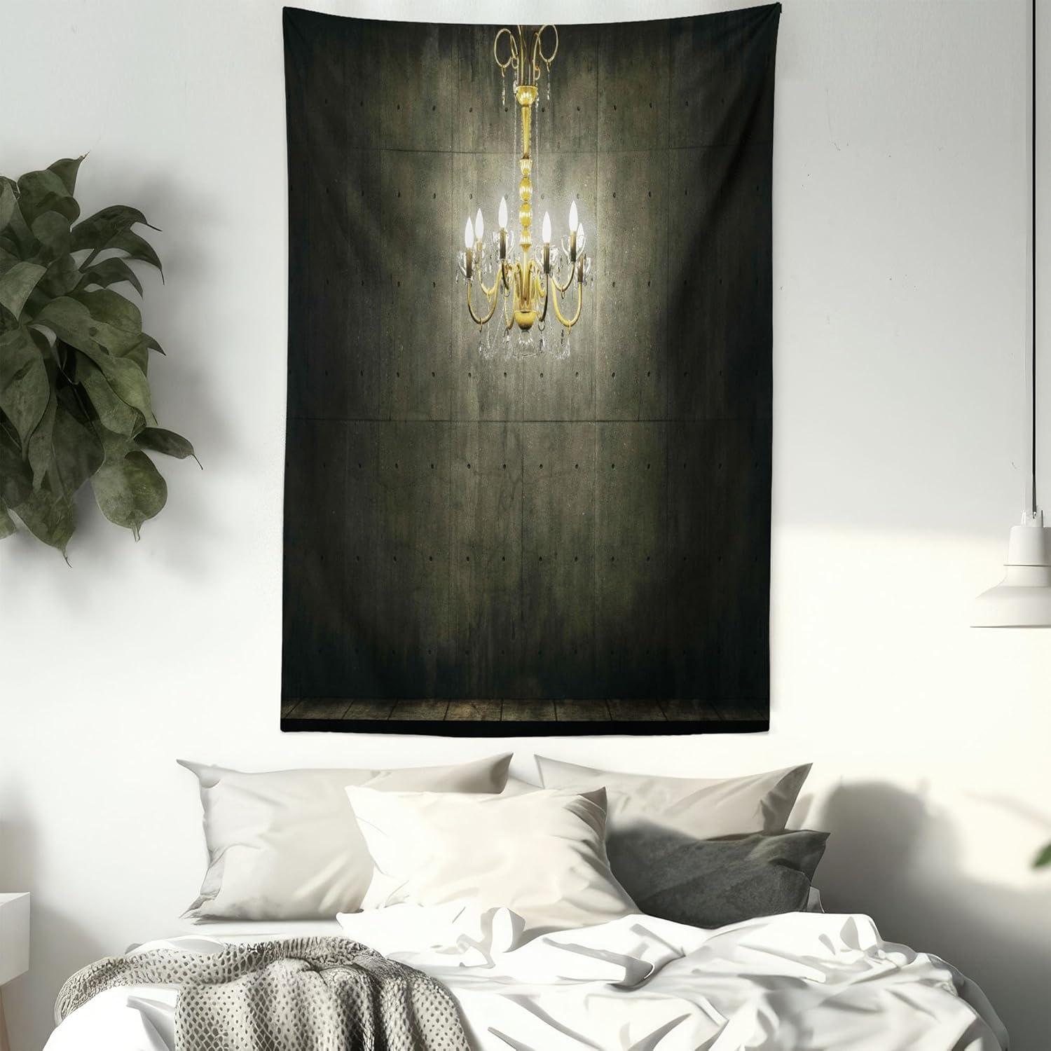 imageAmbesonne Hippie Tapestry Modern Scandi Crescent with Boho Floral and Leaves Greenery Black Cat Fabric Wall Hanging Decor for Bedroom Living Room Dorm 30quot X 45quot Grey Yellow Charcoal GreyGrey and Yellow