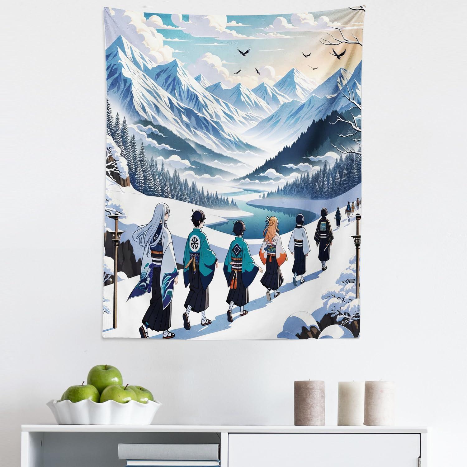 imageAmbesonne Hippie Tapestry Modern Scandi Crescent with Boho Floral and Leaves Greenery Black Cat Fabric Wall Hanging Decor for Bedroom Living Room Dorm 30quot X 45quot Grey Yellow Charcoal GreyBlue Teal White
