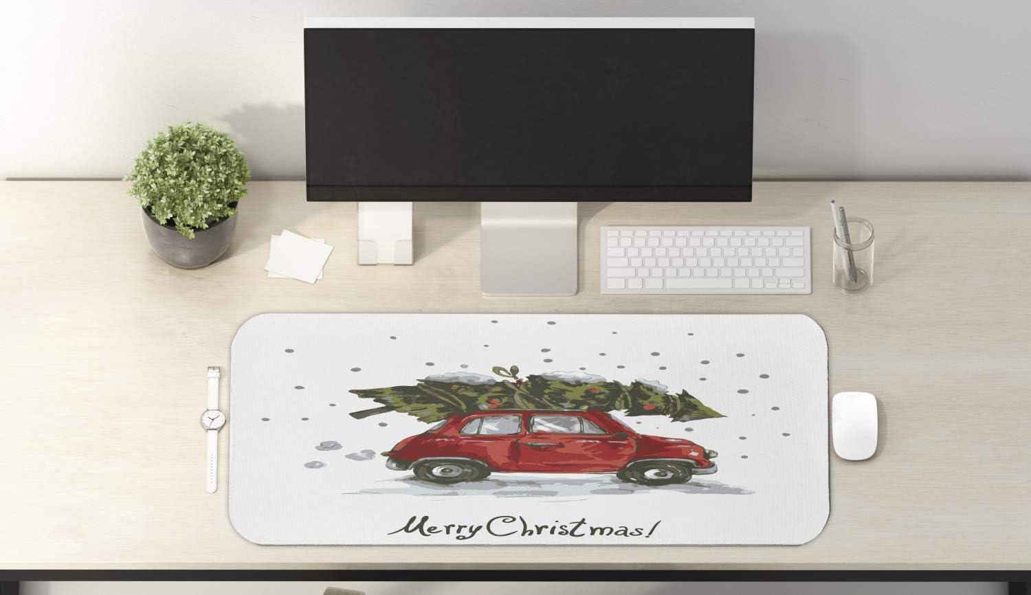 imageAmbesonne Island Computer Mouse Pad White Coral Sand Seven Mile Beach in Grand Cayman Island Art Print Rectangle NonSlip Rubber Mousepad Large 31quot x 12quot Gaming Size Sky Blue and Brown BlackGreen Vermilion