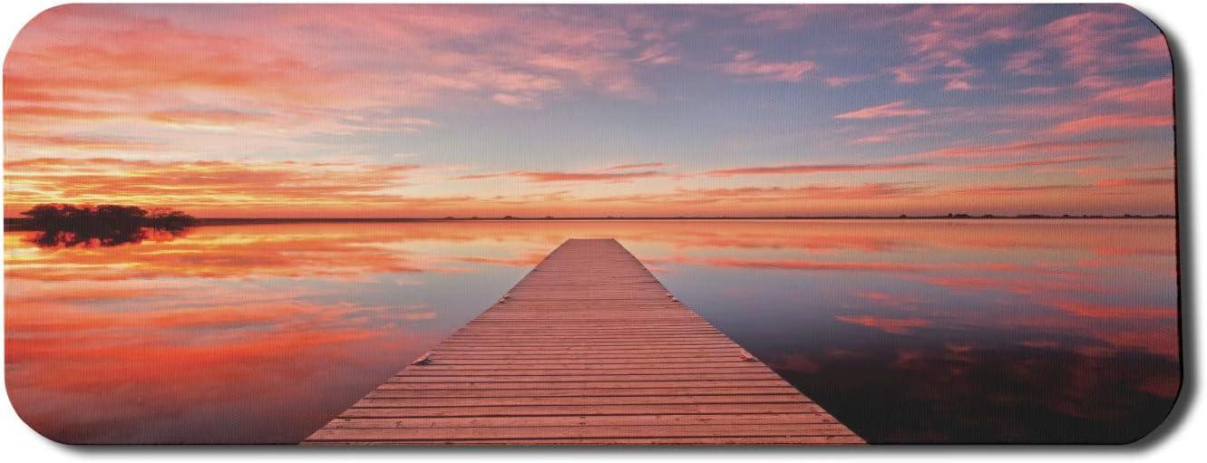 imageAmbesonne Island Computer Mouse Pad White Coral Sand Seven Mile Beach in Grand Cayman Island Art Print Rectangle NonSlip Rubber Mousepad Large 31quot x 12quot Gaming Size Sky Blue and Brown BlackOrange Lavender