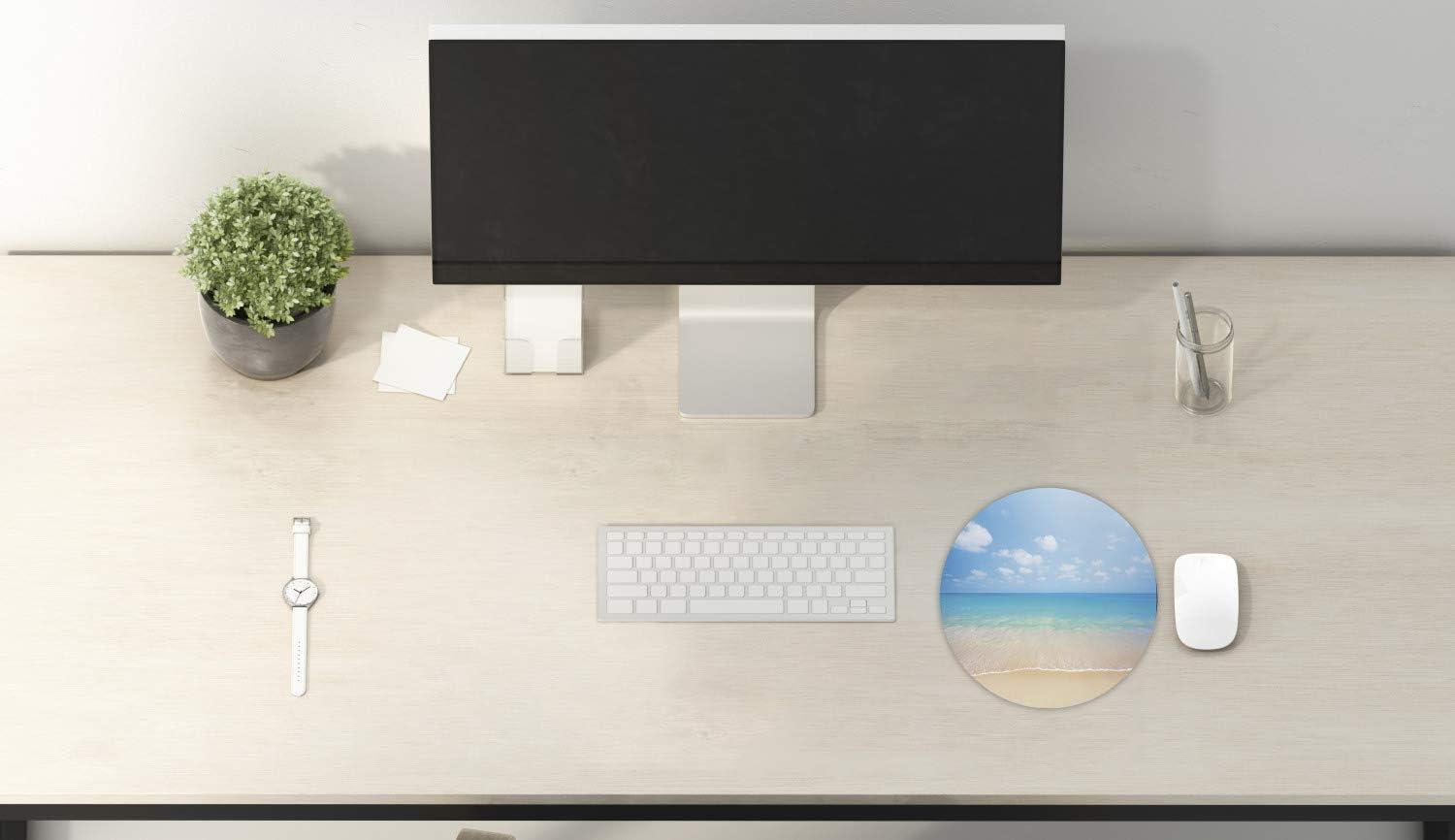imageAmbesonne Island Computer Mouse Pad White Coral Sand Seven Mile Beach in Grand Cayman Island Art Print Rectangle NonSlip Rubber Mousepad Large 31quot x 12quot Gaming Size Sky Blue and Brown BlackCream Blue