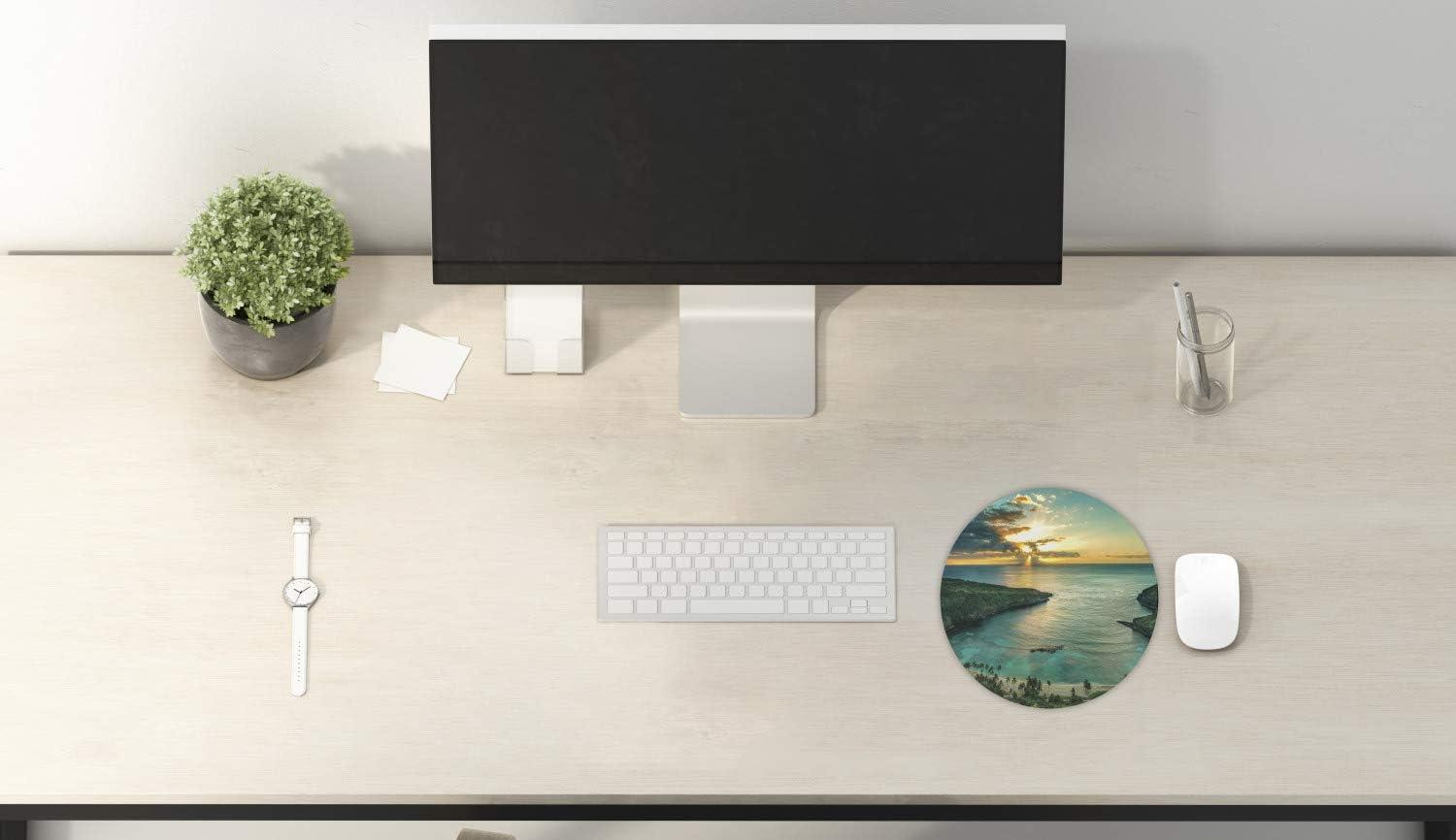imageAmbesonne Island Computer Mouse Pad White Coral Sand Seven Mile Beach in Grand Cayman Island Art Print Rectangle NonSlip Rubber Mousepad Large 31quot x 12quot Gaming Size Sky Blue and Brown BlackTurquoise Green Yellow