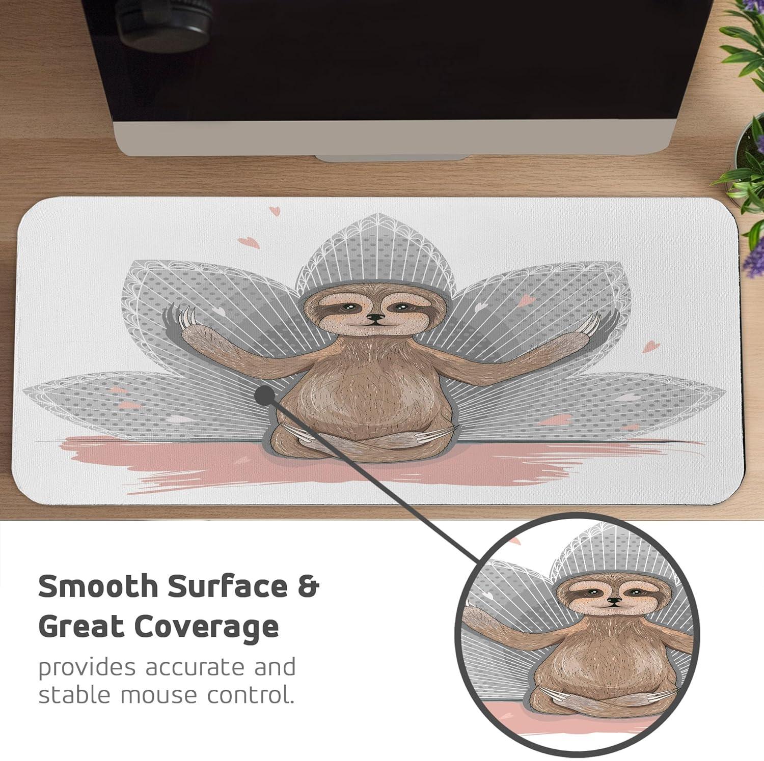 imageAmbesonne Island Computer Mouse Pad White Coral Sand Seven Mile Beach in Grand Cayman Island Art Print Rectangle NonSlip Rubber Mousepad Large 31quot x 12quot Gaming Size Sky Blue and Brown BlackPink Brown Grey