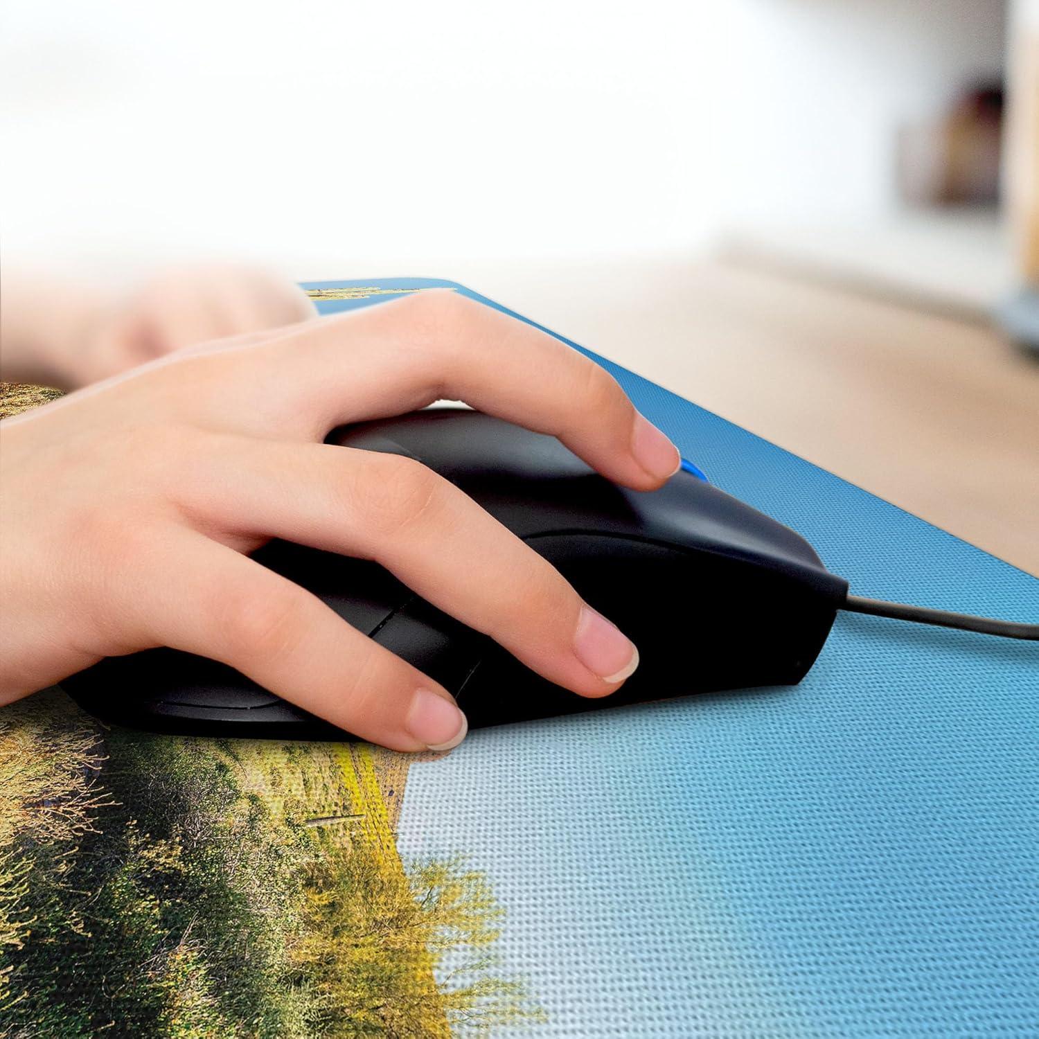 imageAmbesonne Island Computer Mouse Pad White Coral Sand Seven Mile Beach in Grand Cayman Island Art Print Rectangle NonSlip Rubber Mousepad Large 31quot x 12quot Gaming Size Sky Blue and Brown BlackOrange and Brown