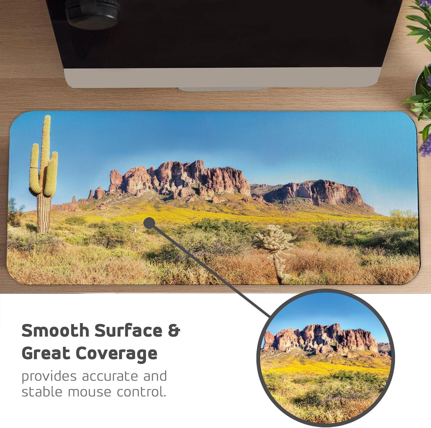 imageAmbesonne Island Computer Mouse Pad White Coral Sand Seven Mile Beach in Grand Cayman Island Art Print Rectangle NonSlip Rubber Mousepad Large 31quot x 12quot Gaming Size Sky Blue and Brown BlackOrange and Brown