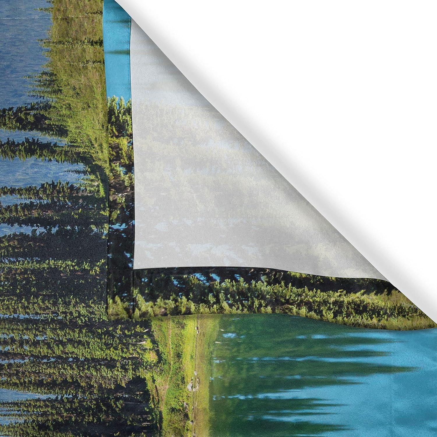 imageAmbesonne Kitchen Decor Collection Sunset View on The Beach Shore Waves Surf Modern Home Decor Rocks Boats Sea Scenery Window Treatments for Kitchen Curtains 2 Panels 55X39 Inches Blue OrangeGreen Fern