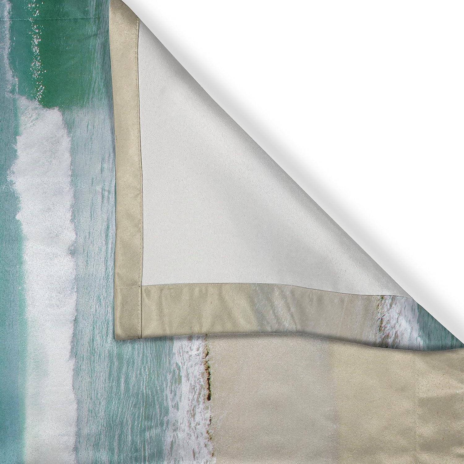 imageAmbesonne Kitchen Decor Collection Sunset View on The Beach Shore Waves Surf Modern Home Decor Rocks Boats Sea Scenery Window Treatments for Kitchen Curtains 2 Panels 55X39 Inches Blue OrangeTurquoise Cream