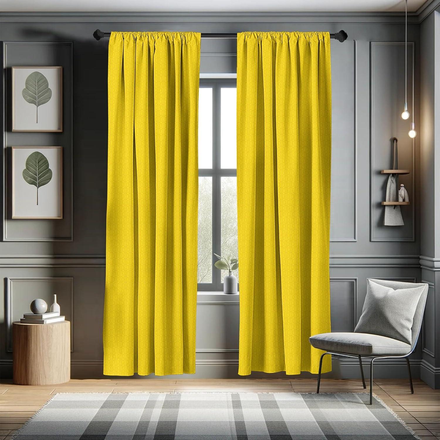 imageAmbesonne Leafy Art Curtains Modern Scandi Leaves and Minimalist Flowers with Stripes Pastel Tone Window Treatments 2 Panel Set for Living Room Bedroom Pair of 28quot x 63quot Pale Seafoam MulticolorMustard Yellow