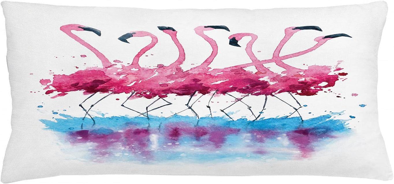 imageAmbesonne Moose Throw Pillow Cushion Cover Christmas Moose with Xmas Ornaments Balls Hanging from Horns Funny Noel Sketch Art Decorative Square Accent Pillow Case 20quot X 20quot White MulticolorPink Blue Purple