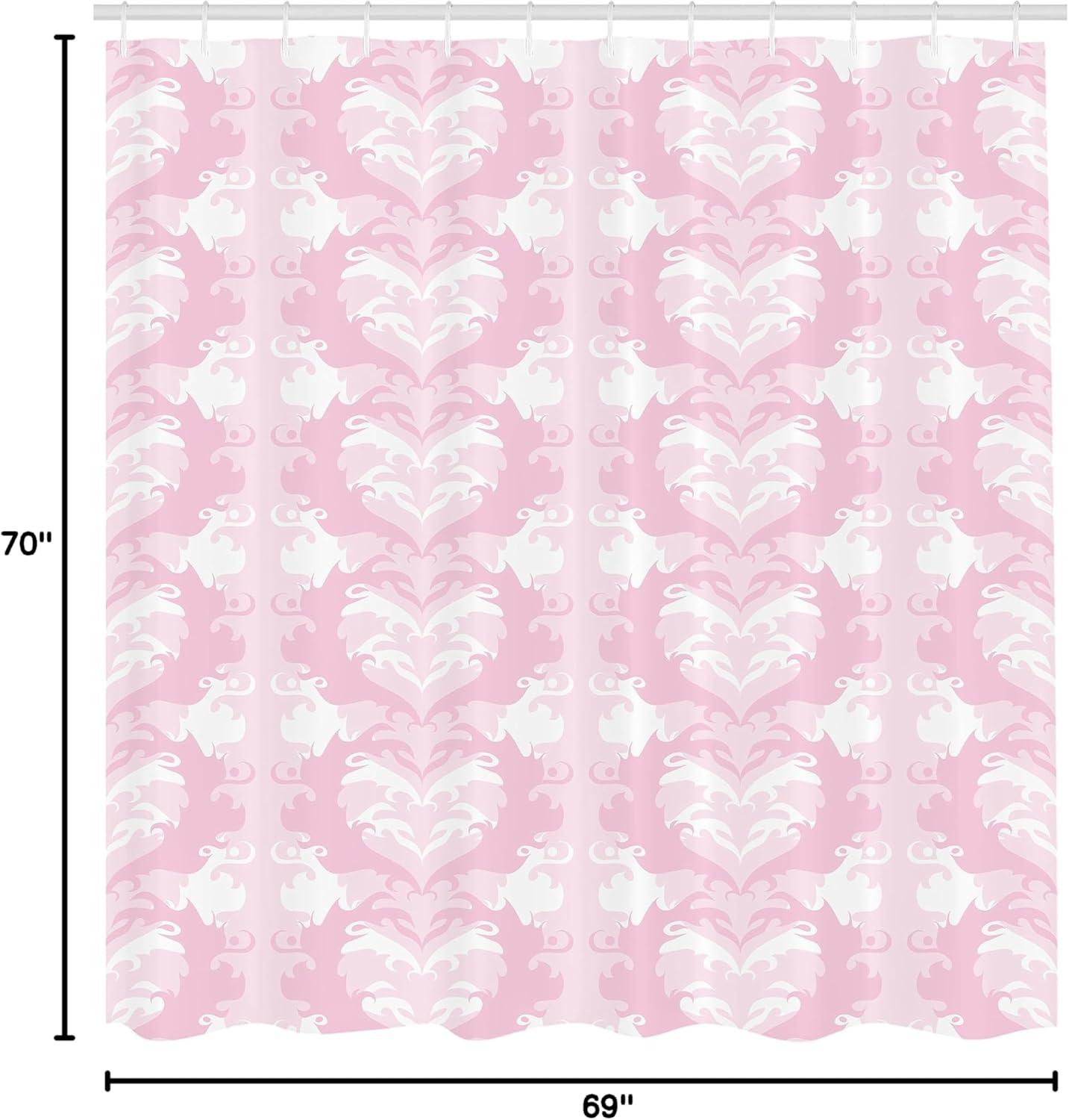 imageAmbesonne Pink Shower Curtain Grunge Design Neutral Colors Boho Diamont Look Rhombus Pattern Abstract Art Cloth Fabric Bathroom Decor Set with Hooks 69quot W x 70quot L Soft Pink Blush WhiteSoft Pink Pale Mauve