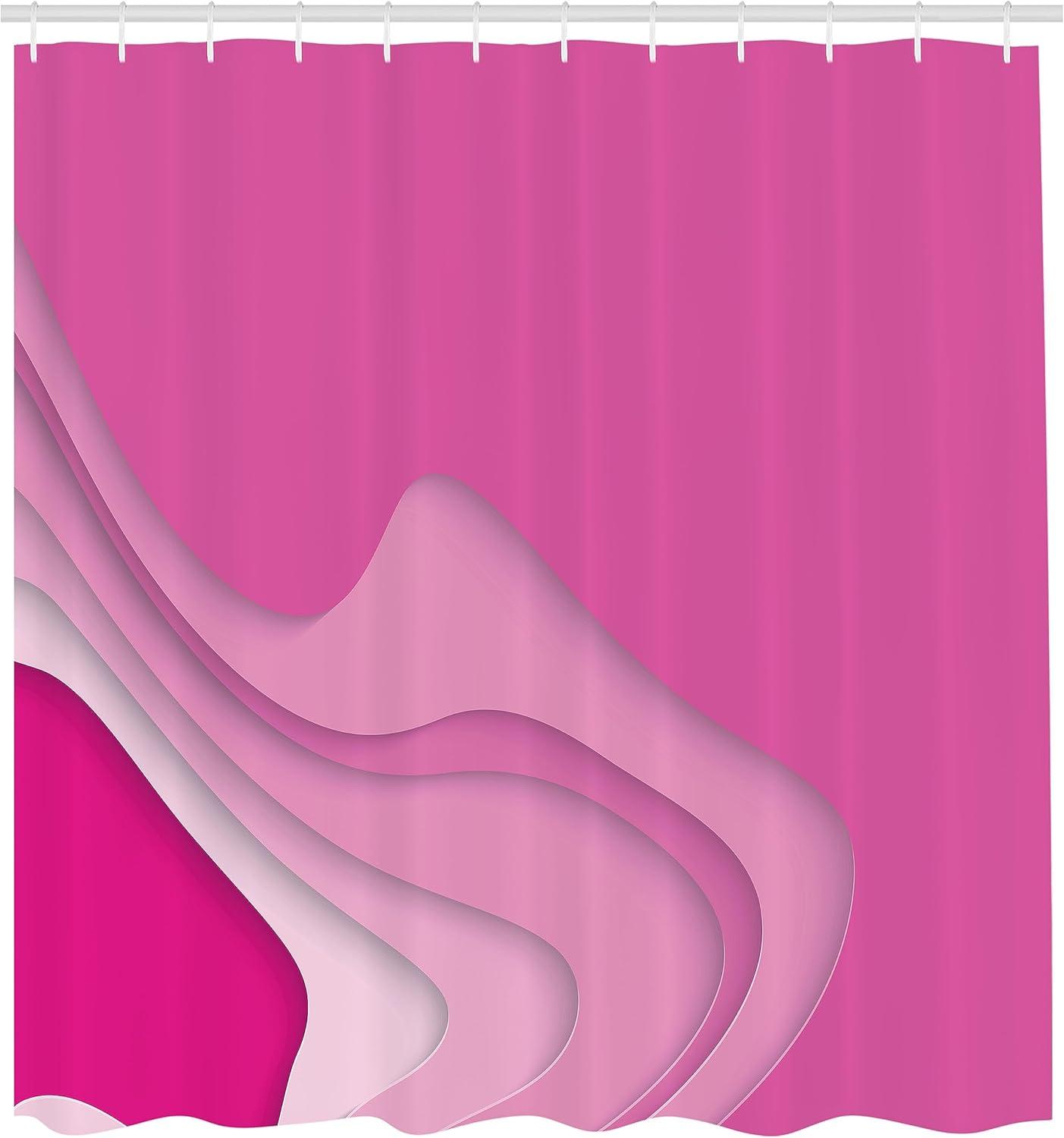 imageAmbesonne Pink Shower Curtain Grunge Design Neutral Colors Boho Diamont Look Rhombus Pattern Abstract Art Cloth Fabric Bathroom Decor Set with Hooks 69quot W x 70quot L Soft Pink Blush WhitePink Soft Pink and Magenta