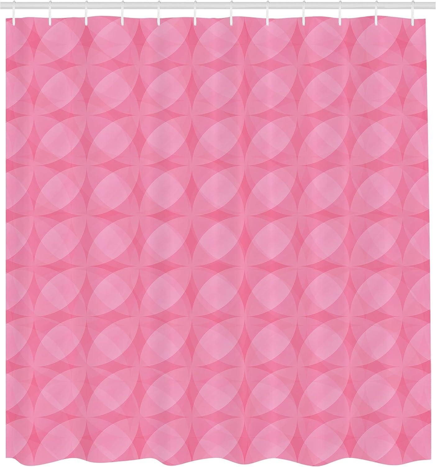 imageAmbesonne Pink Shower Curtain Zigzag Look Pattern of Continuous Diamond Motifs Abstract Bohemian Print Cloth Fabric Bathroom Decor Set with Hooks 69quot W x 70quot L Pale Fuchsia Soft PinkPastel Pink Blush