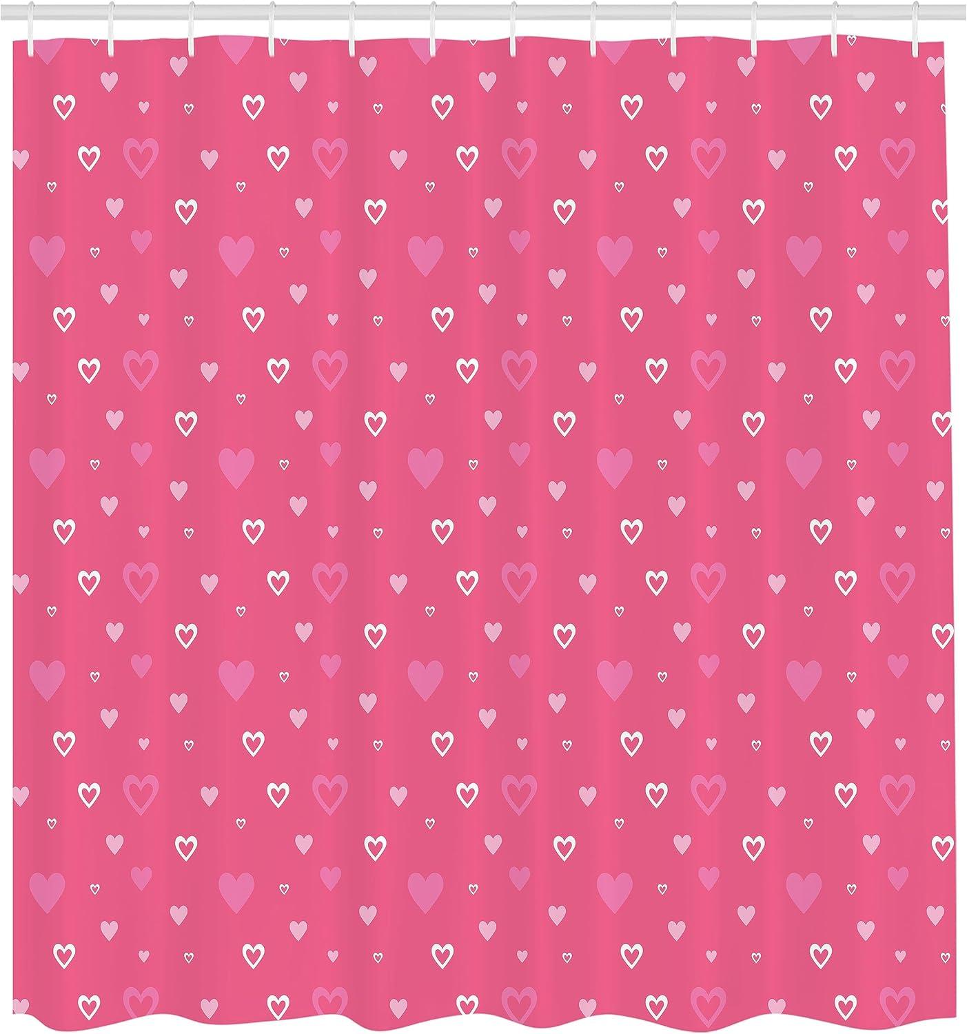 imageAmbesonne Pink Shower Curtain Zigzag Look Pattern of Continuous Diamond Motifs Abstract Bohemian Print Cloth Fabric Bathroom Decor Set with Hooks 69quot W x 70quot L Pale Fuchsia Soft PinkPastel Pink and Pale Fuchsia