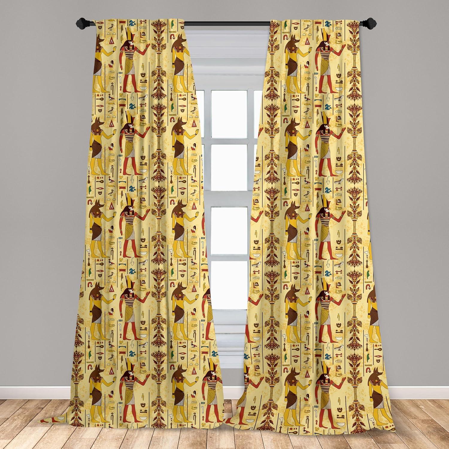 imageAmbesonne Sea Shells Curtains Vintage Inspired Monochrome Seashell Pattern Ocean Elements Wildlife Hand Drawn Window Treatments 2 Panel Set for Living Room Bedroom Pair of 28quot x 95quot Brown TanRainbow Colors