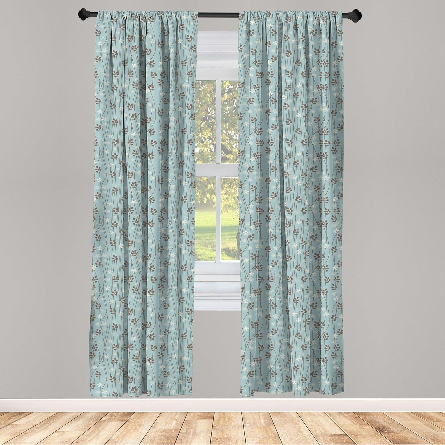 imageAmbesonne Sea Shells Curtains Vintage Inspired Monochrome Seashell Pattern Ocean Elements Wildlife Hand Drawn Window Treatments 2 Panel Set for Living Room Bedroom Pair of 28quot x 95quot Brown TanBlue Umber