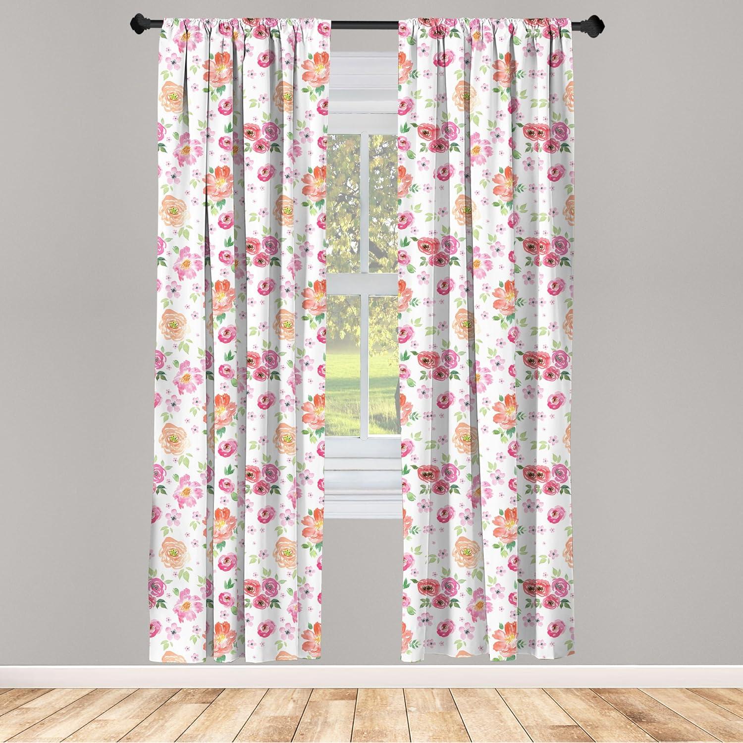 imageAmbesonne Sea Shells Curtains Vintage Inspired Monochrome Seashell Pattern Ocean Elements Wildlife Hand Drawn Window Treatments 2 Panel Set for Living Room Bedroom Pair of 28quot x 95quot Brown TanCoral Multicolor