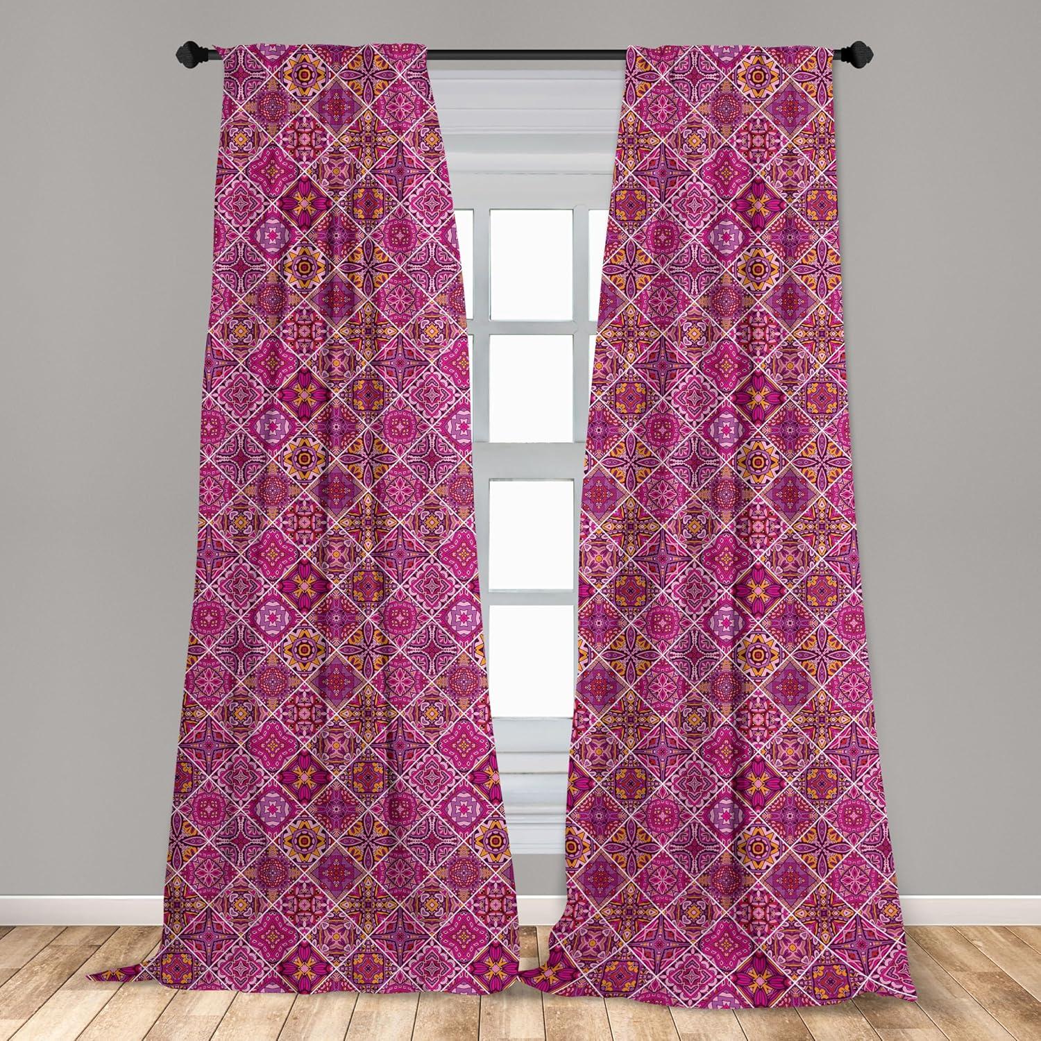 imageAmbesonne Sea Shells Curtains Vintage Inspired Monochrome Seashell Pattern Ocean Elements Wildlife Hand Drawn Window Treatments 2 Panel Set for Living Room Bedroom Pair of 28quot x 95quot Brown TanMarigold Magenta