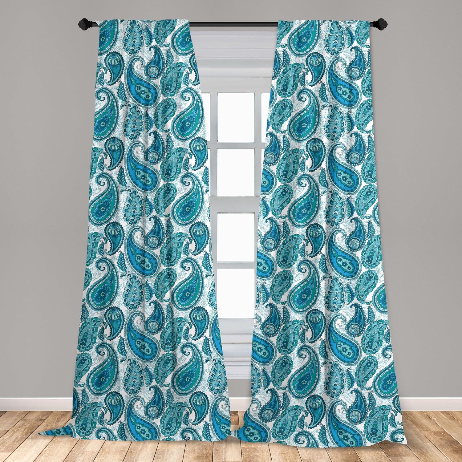 imageAmbesonne Sea Shells Curtains Vintage Inspired Monochrome Seashell Pattern Ocean Elements Wildlife Hand Drawn Window Treatments 2 Panel Set for Living Room Bedroom Pair of 28quot x 95quot Brown TanBlue Teal