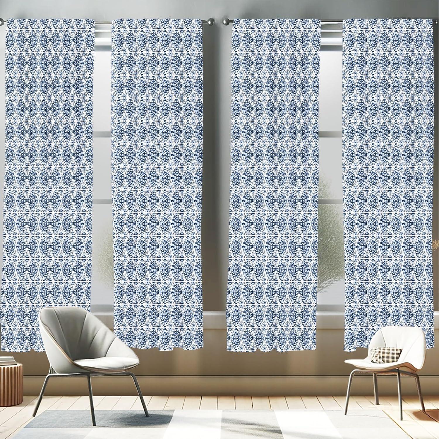imageAmbesonne Sea Shells Curtains Vintage Inspired Monochrome Seashell Pattern Ocean Elements Wildlife Hand Drawn Window Treatments 2 Panel Set for Living Room Bedroom Pair of 28quot x 95quot Brown TanNavy Blue