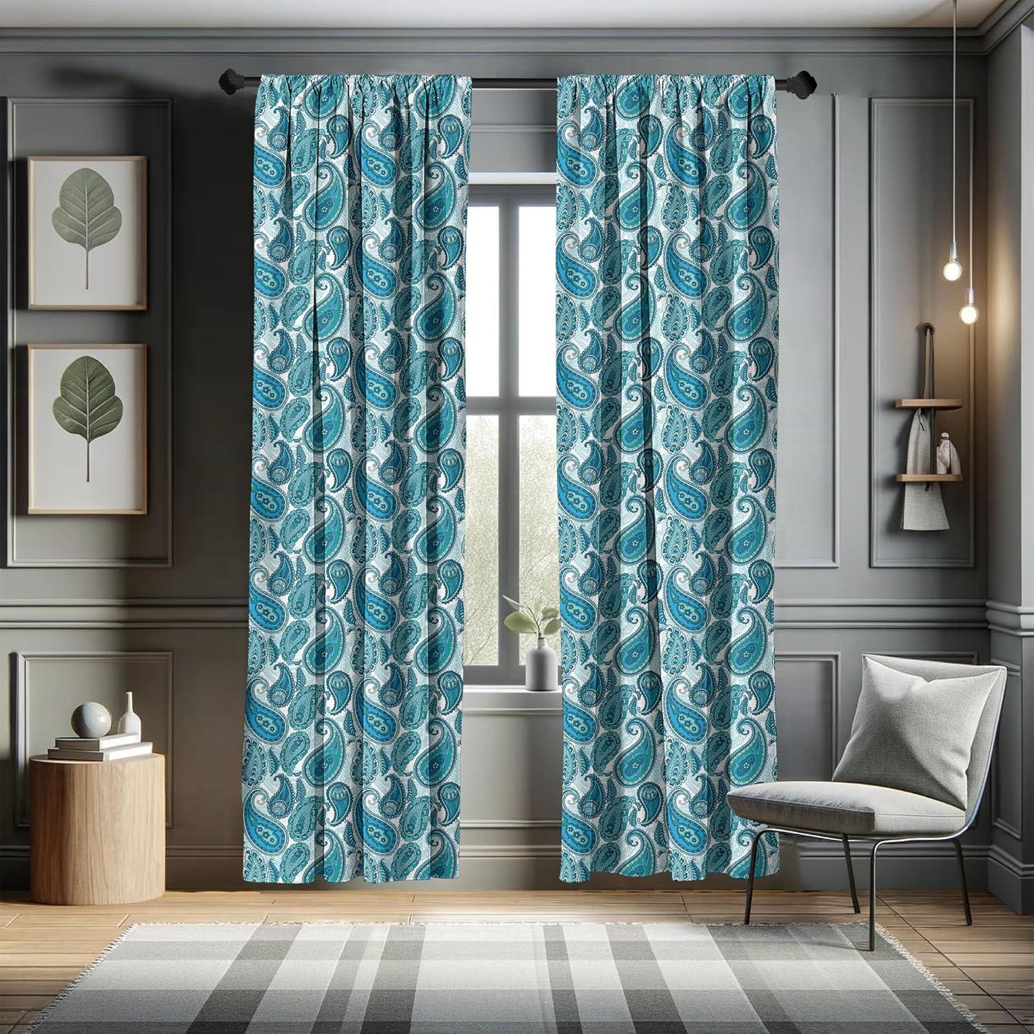 imageAmbesonne Sea Shells Curtains Vintage Inspired Monochrome Seashell Pattern Ocean Elements Wildlife Hand Drawn Window Treatments 2 Panel Set for Living Room Bedroom Pair of 28quot x 95quot Brown TanBlue Teal