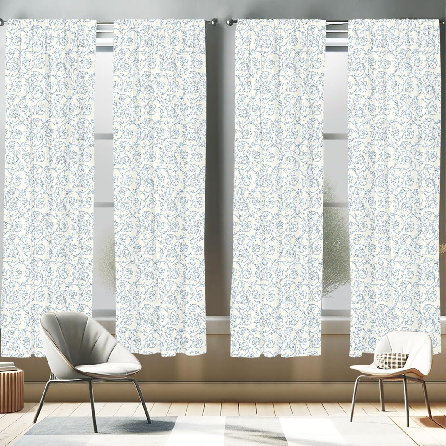 imageAmbesonne Sea Shells Curtains Vintage Inspired Monochrome Seashell Pattern Ocean Elements Wildlife Hand Drawn Window Treatments 2 Panel Set for Living Room Bedroom Pair of 28quot x 95quot Brown TanBlue White