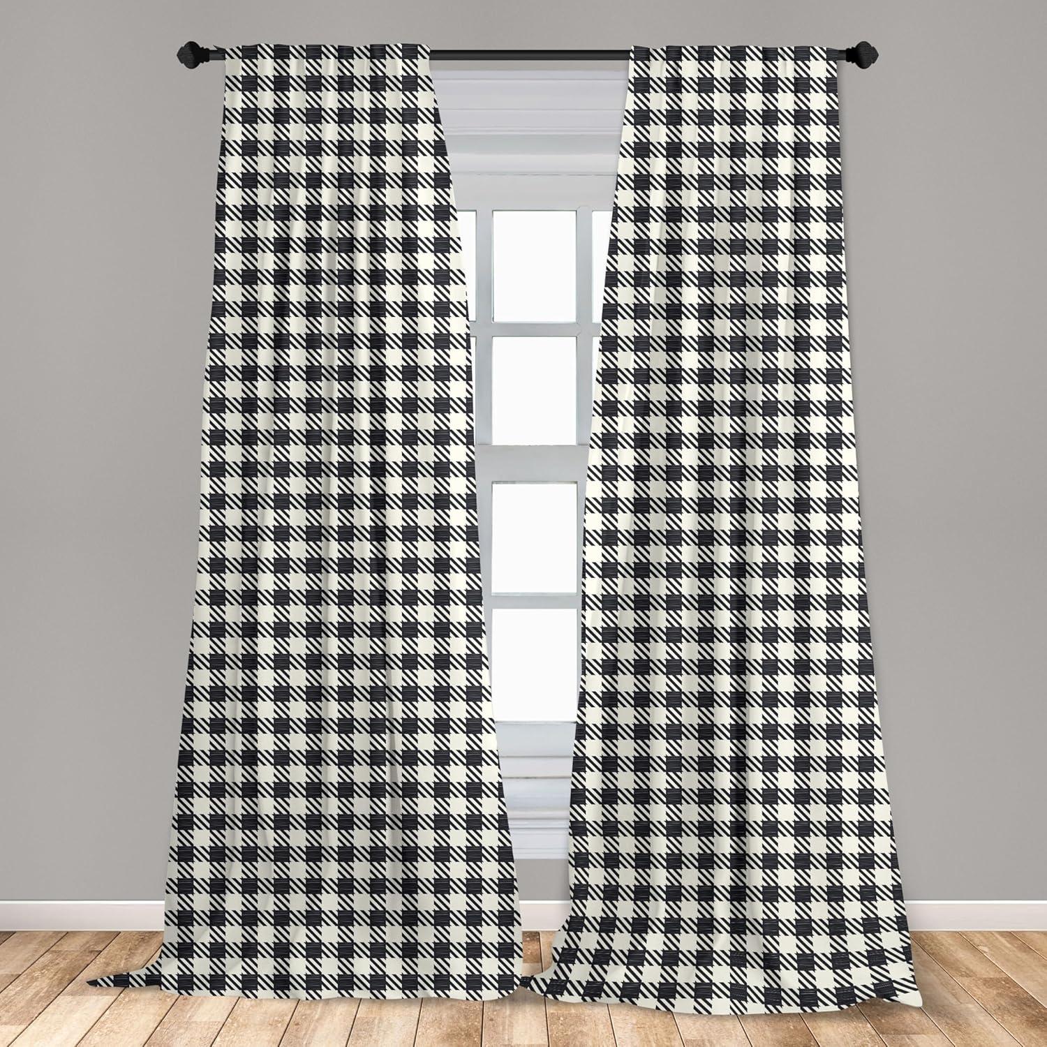 imageAmbesonne Sea Shells Curtains Vintage Inspired Monochrome Seashell Pattern Ocean Elements Wildlife Hand Drawn Window Treatments 2 Panel Set for Living Room Bedroom Pair of 28quot x 95quot Brown TanWhite Charcoal