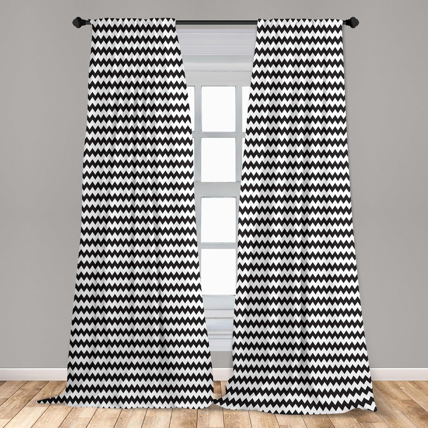 imageAmbesonne Sea Shells Curtains Vintage Inspired Monochrome Seashell Pattern Ocean Elements Wildlife Hand Drawn Window Treatments 2 Panel Set for Living Room Bedroom Pair of 28quot x 95quot Brown TanWhite Black