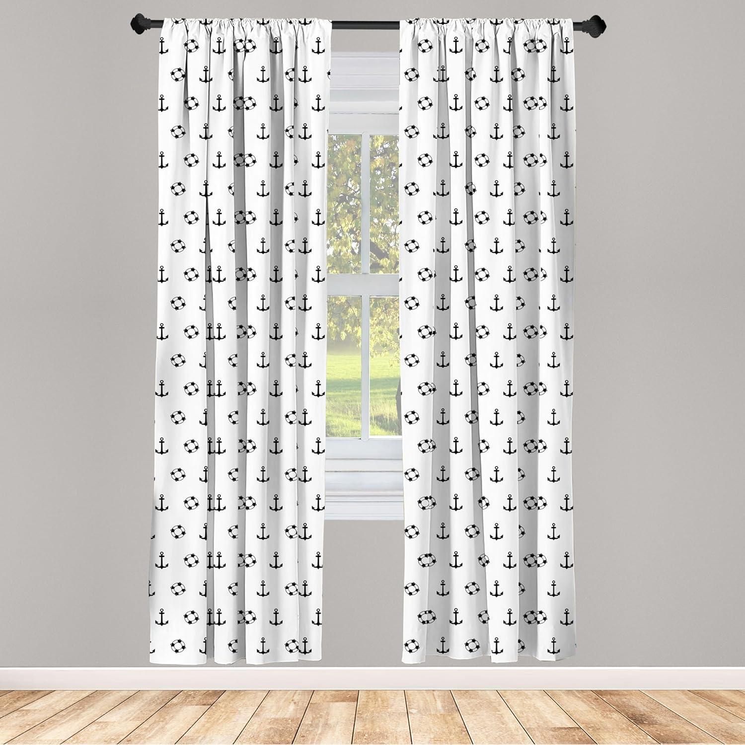 imageAmbesonne Sea Shells Curtains Vintage Inspired Monochrome Seashell Pattern Ocean Elements Wildlife Hand Drawn Window Treatments 2 Panel Set for Living Room Bedroom Pair of 28quot x 95quot Brown TanBlack White