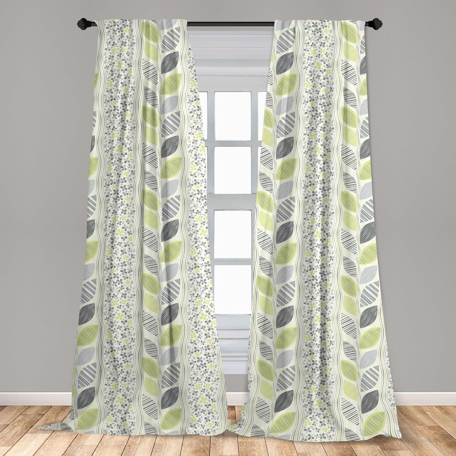 imageAmbesonne Sea Shells Curtains Vintage Inspired Monochrome Seashell Pattern Ocean Elements Wildlife Hand Drawn Window Treatments 2 Panel Set for Living Room Bedroom Pair of 28quot x 95quot Brown TanGreen Grey