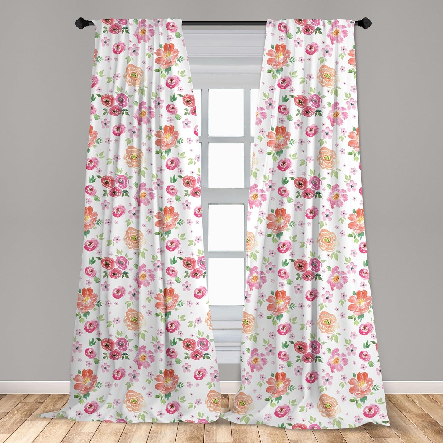 imageAmbesonne Sea Shells Curtains Vintage Inspired Monochrome Seashell Pattern Ocean Elements Wildlife Hand Drawn Window Treatments 2 Panel Set for Living Room Bedroom Pair of 28quot x 95quot Brown TanCoral Multicolor