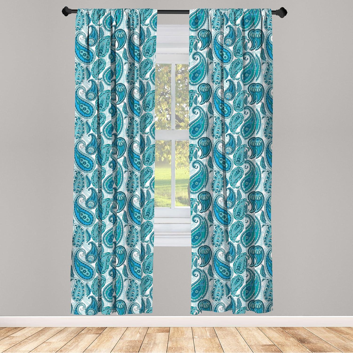 imageAmbesonne Sea Shells Curtains Vintage Inspired Monochrome Seashell Pattern Ocean Elements Wildlife Hand Drawn Window Treatments 2 Panel Set for Living Room Bedroom Pair of 28quot x 95quot Brown TanBlue Teal