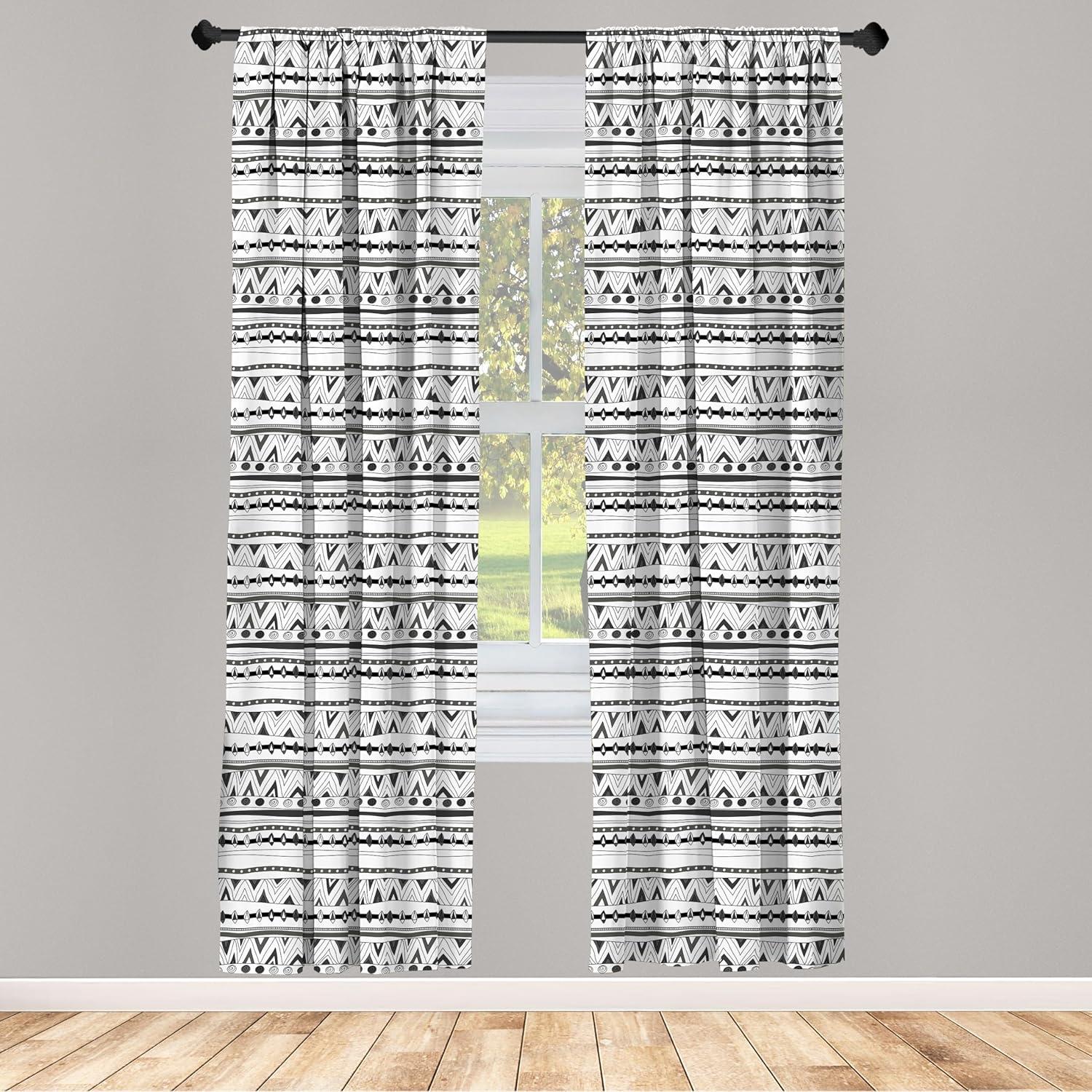 imageAmbesonne Sea Shells Curtains Vintage Inspired Monochrome Seashell Pattern Ocean Elements Wildlife Hand Drawn Window Treatments 2 Panel Set for Living Room Bedroom Pair of 28quot x 95quot Brown TanPale Charcoal