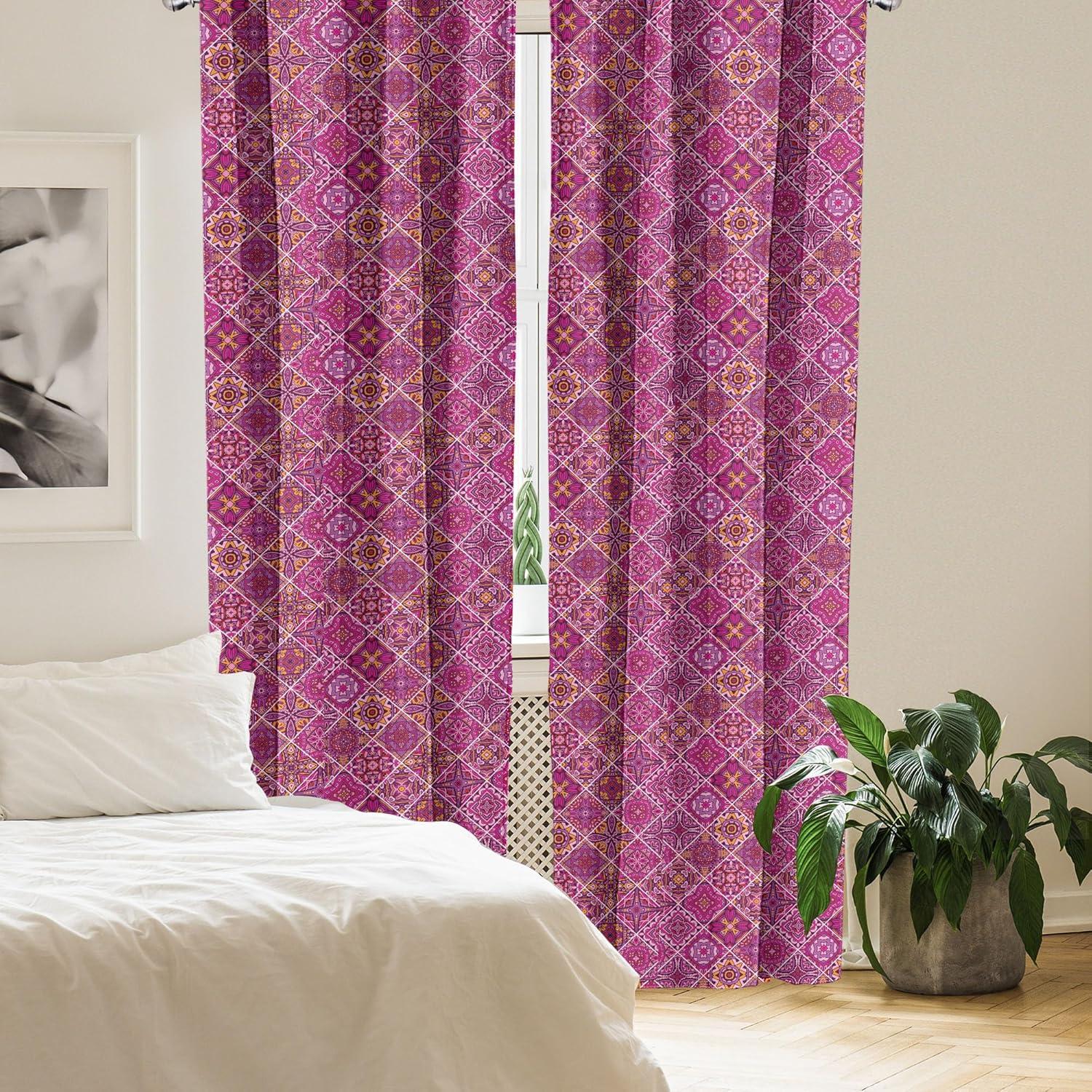 imageAmbesonne Sea Shells Curtains Vintage Inspired Monochrome Seashell Pattern Ocean Elements Wildlife Hand Drawn Window Treatments 2 Panel Set for Living Room Bedroom Pair of 28quot x 95quot Brown TanMarigold Magenta
