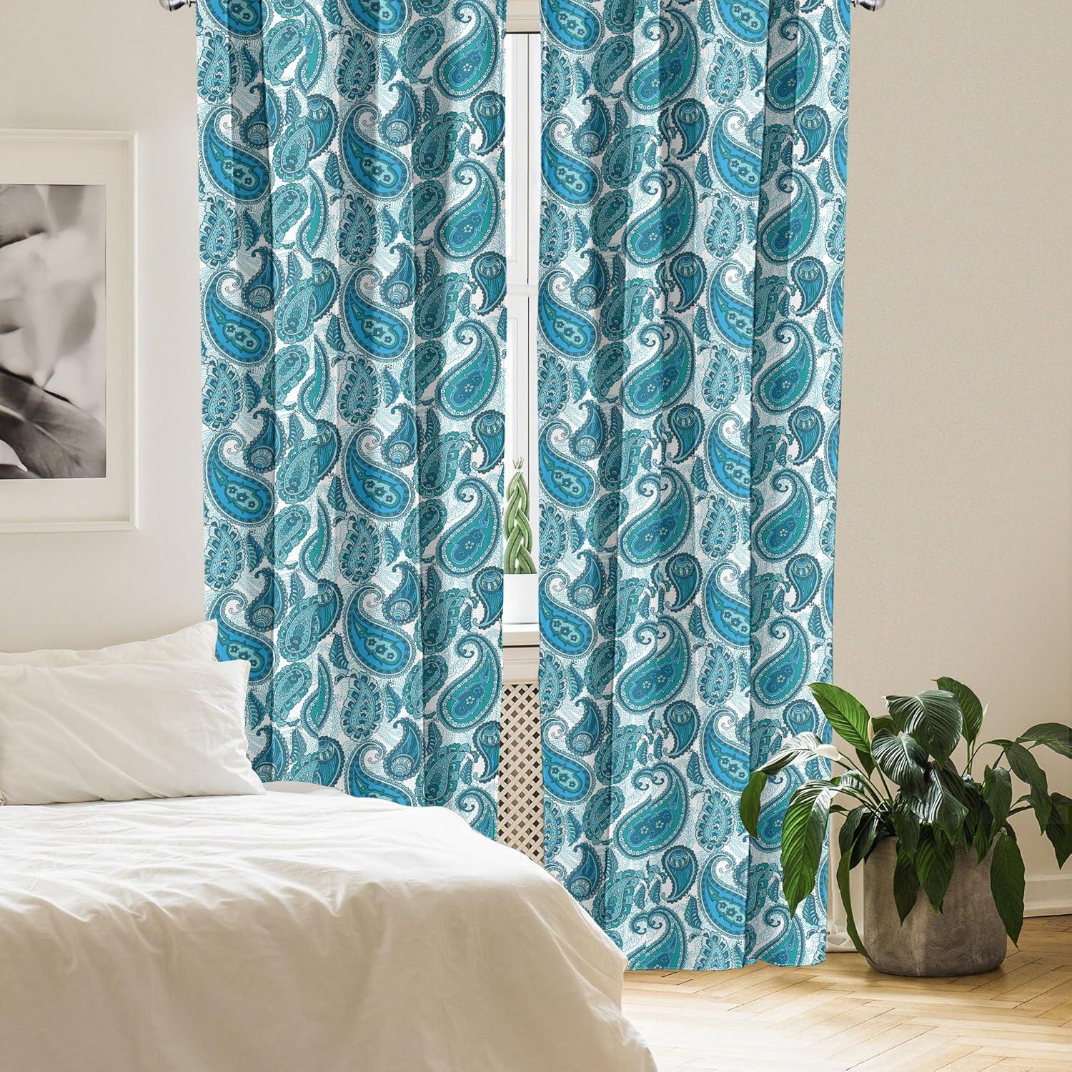 imageAmbesonne Sea Shells Curtains Vintage Inspired Monochrome Seashell Pattern Ocean Elements Wildlife Hand Drawn Window Treatments 2 Panel Set for Living Room Bedroom Pair of 28quot x 95quot Brown TanBlue Teal