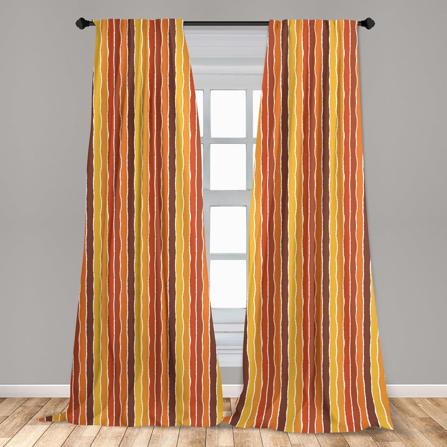 imageAmbesonne Sea Shells Curtains Vintage Inspired Monochrome Seashell Pattern Ocean Elements Wildlife Hand Drawn Window Treatments 2 Panel Set for Living Room Bedroom Pair of 28quot x 95quot Brown TanBrown Yellow