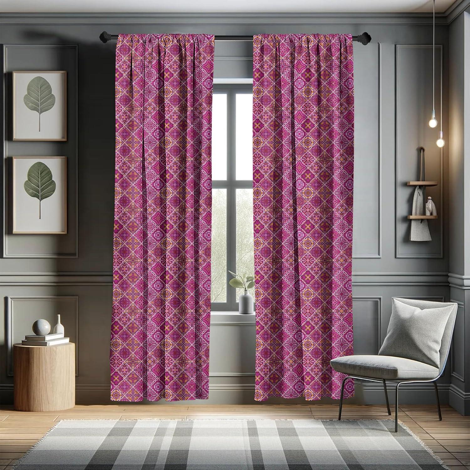 imageAmbesonne Sea Shells Curtains Vintage Inspired Monochrome Seashell Pattern Ocean Elements Wildlife Hand Drawn Window Treatments 2 Panel Set for Living Room Bedroom Pair of 28quot x 95quot Brown TanMarigold Magenta