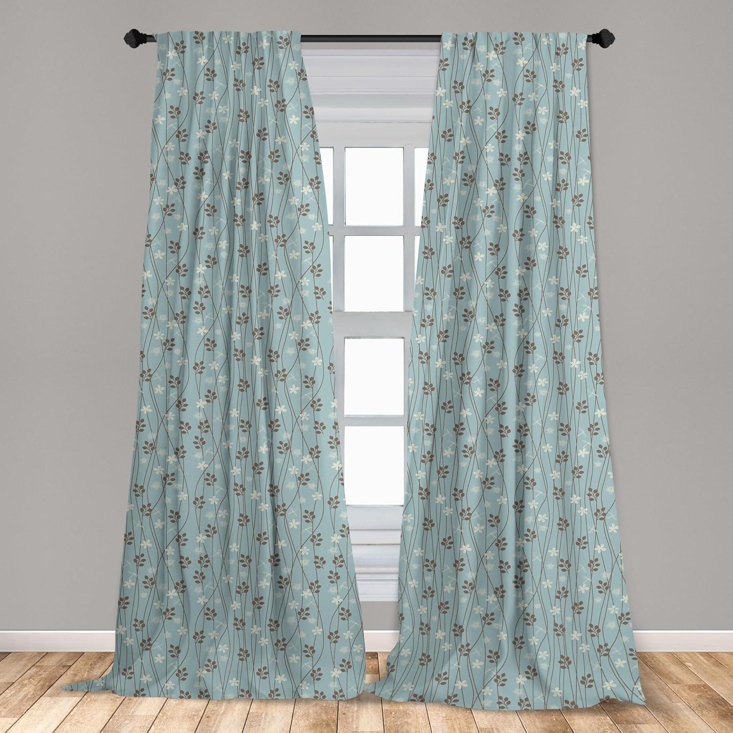 imageAmbesonne Sea Shells Curtains Vintage Inspired Monochrome Seashell Pattern Ocean Elements Wildlife Hand Drawn Window Treatments 2 Panel Set for Living Room Bedroom Pair of 28quot x 95quot Brown TanBlue Umber