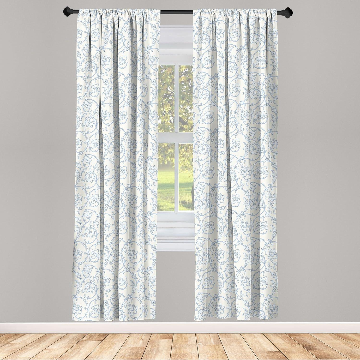 imageAmbesonne Sea Shells Curtains Vintage Inspired Monochrome Seashell Pattern Ocean Elements Wildlife Hand Drawn Window Treatments 2 Panel Set for Living Room Bedroom Pair of 28quot x 95quot Brown TanBlue White