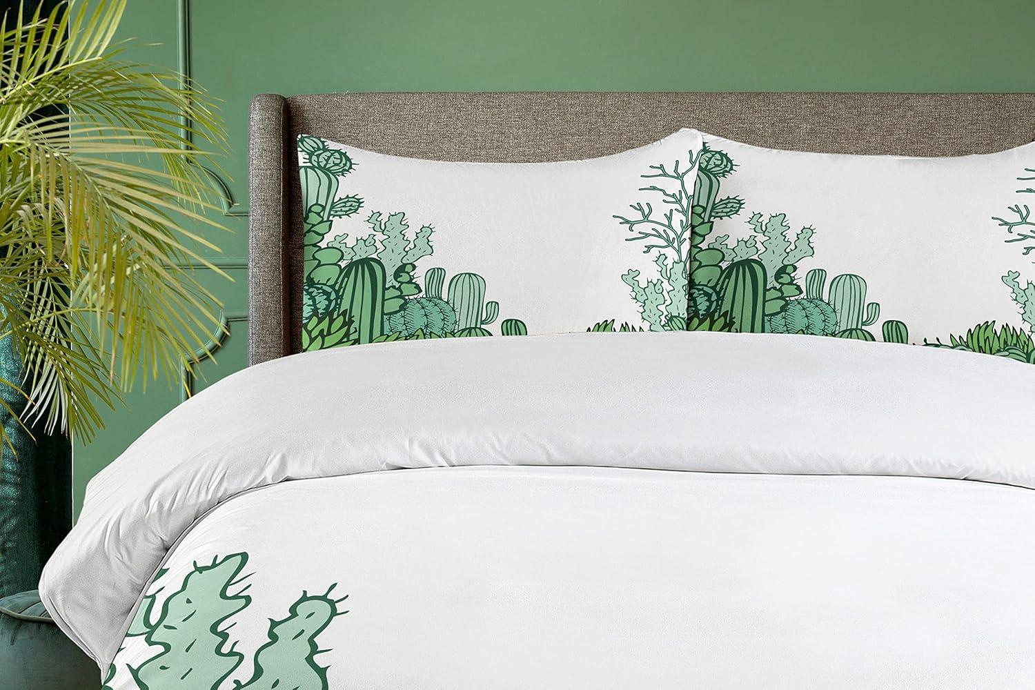imageAmbesonne Snowflake Duvet Cover Set Lace Style Arrangement of Snowflakes Winter Season Christmas Illustration Decorative 3 Piece Bedding Set with 2 Pillow Shams California King Blue Black WhiteLight Green