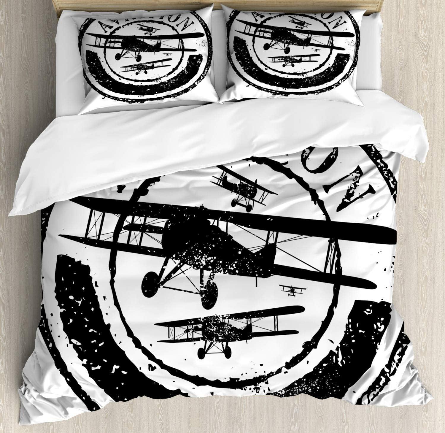 imageAmbesonne Snowflake Duvet Cover Set Lace Style Arrangement of Snowflakes Winter Season Christmas Illustration Decorative 3 Piece Bedding Set with 2 Pillow Shams California King Blue Black WhiteBlack