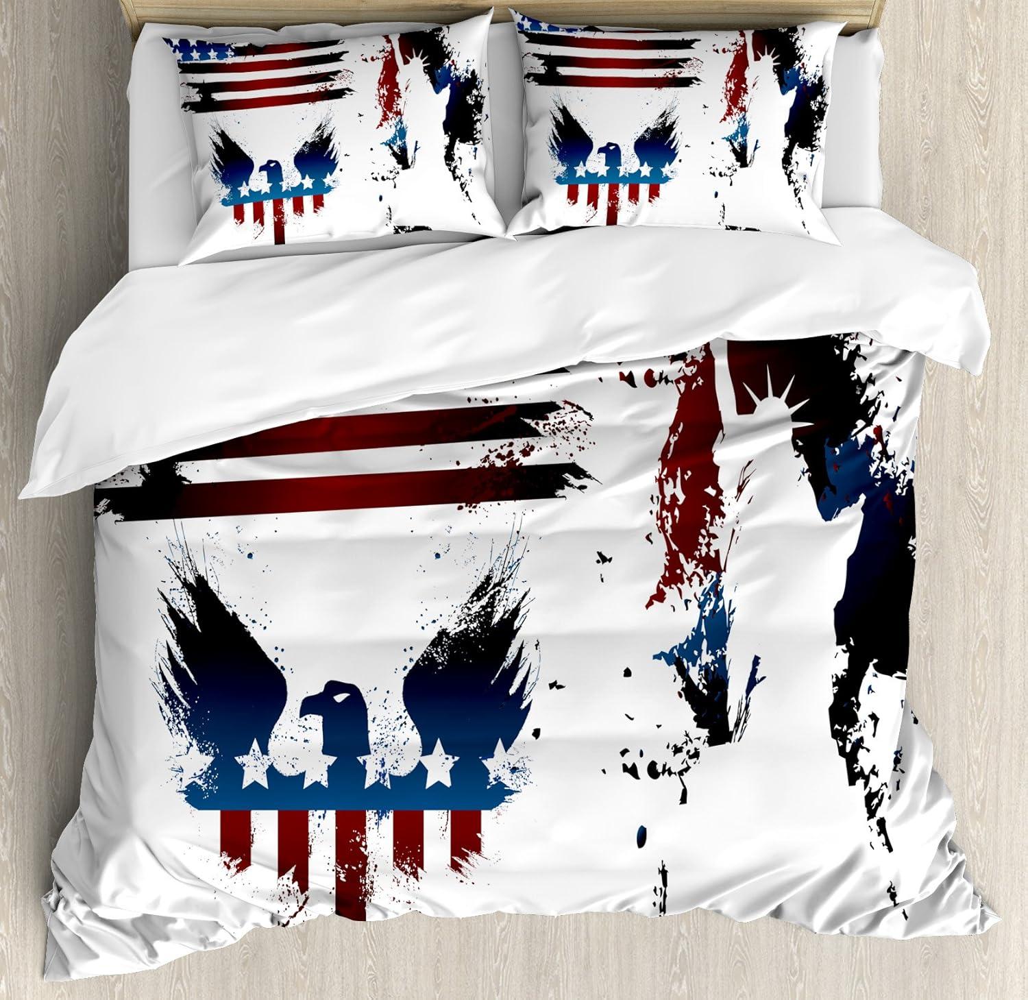 imageAmbesonne Snowflake Duvet Cover Set Lace Style Arrangement of Snowflakes Winter Season Christmas Illustration Decorative 3 Piece Bedding Set with 2 Pillow Shams California King Blue Black WhiteMaroon Navy